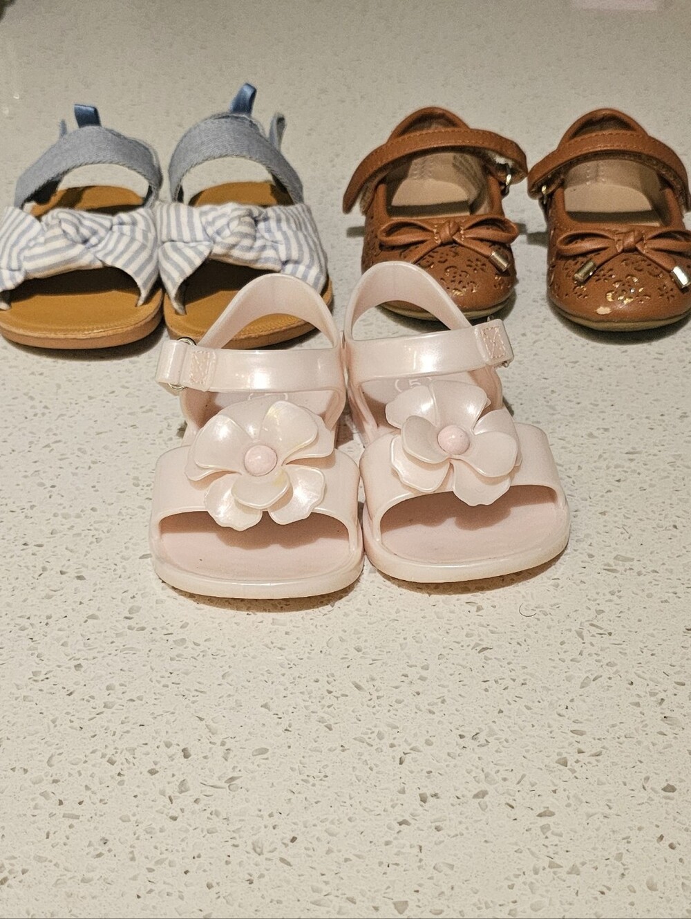 Girls Pink Flower Jelly Sandals - Kids Shoes Toddler 6 Good Condition